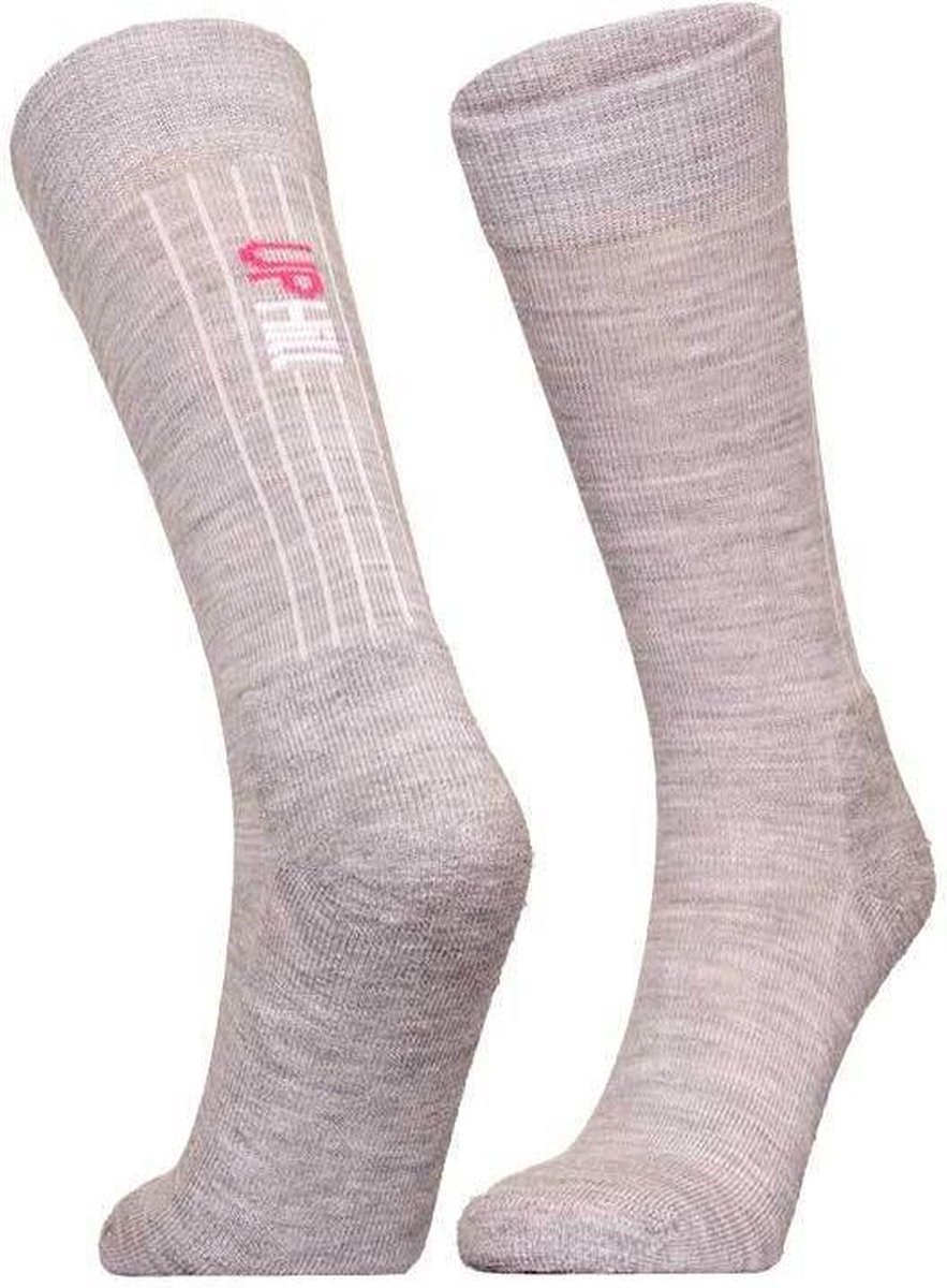 UphillSport 2-Pack Merino Outdoorkniekousen Thermisch Badstof Voetbed Heren Dames licht 35-38 8504 Grijs