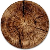 Ronde muursticker Boomstam - WallCatcher | 30 cm behangsticker wandcirkel hout textuur