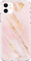 HappyCase Apple iPhone 11 Hoesje Flexibel TPU Pink Marmer Print