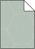 Proefstaal ESTAhome behang hexagon celadon groen - 148750 - 26,5 x 21 cm
