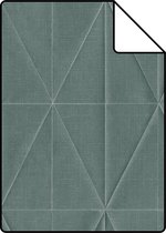 Proefstaal ESTAhome eco texture vlies behangpapier origami motief petrolblauw - 148712 - 26,5 x 21 cm