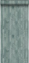 papier peint intissé peinture craie vintage planches de bois de rebut vert grisâtre - 128840 de ESTAhome