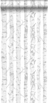 ESTAhome papier peint troncs d'arbres de bouleau argent et blanc - 138944