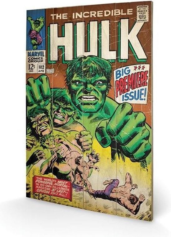 MARVEL - Printing on wood 40X59 - Hulk Big Issue