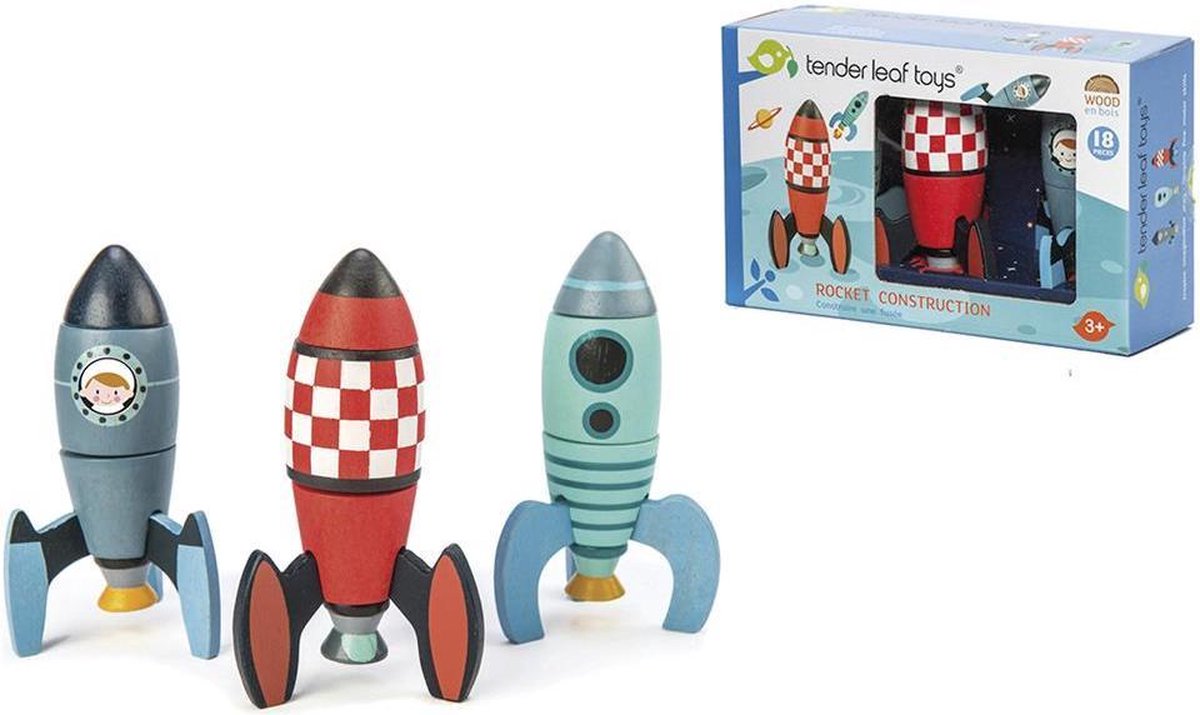 Houten constructieset Raketten | Tender Leaf Toys