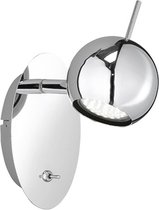 LED Wandspot - Trion Borlo - GU10 Fitting - 1-lichts - Rond - Glans Chroom - Aluminium - BSE
