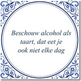 Tegeltje met hangertje - Beschouw alcohol als taart, dat eet je ook niet elke dag