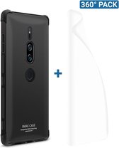 IMAK Sony Xperia XZ2 Premium Hoesje met Screenprotector Metaal Zwart