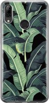 Huawei P Smart 2019 hoesje siliconen - Palmbladeren Bali | Huawei P Smart (2019) case | groen | TPU backcover transparant