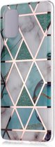 Samsung Galaxy A71 Hoesje - Marble Design - Mint