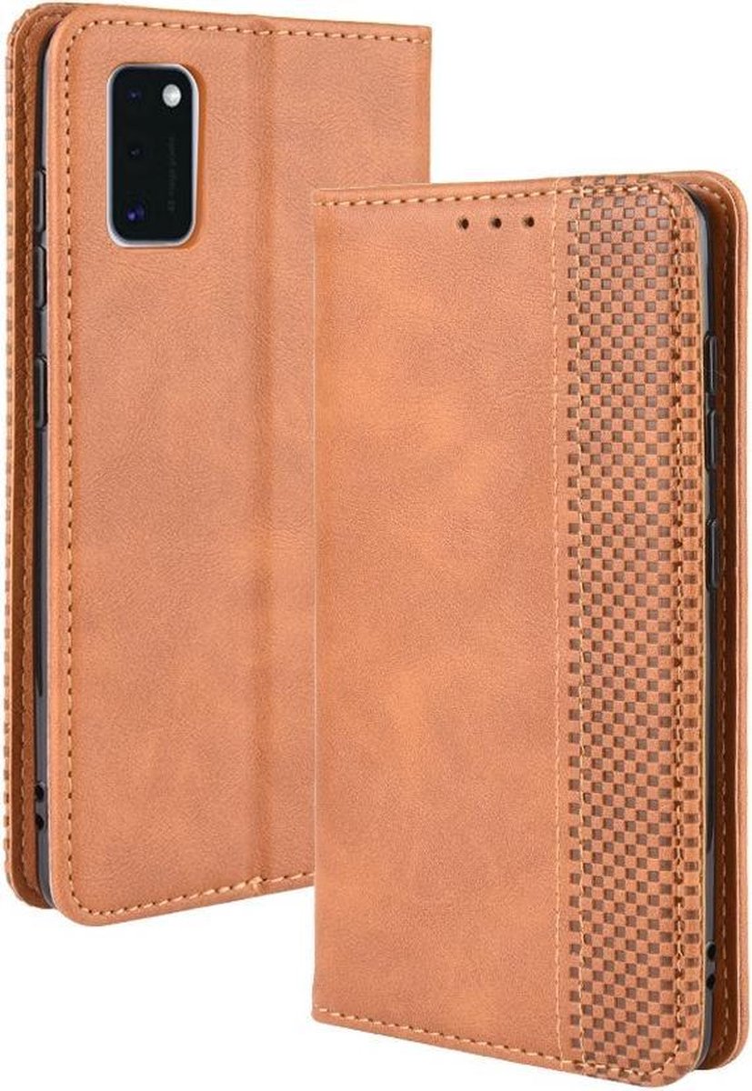 Coverup Vintage Book Case - Geschikt voor Samsung Galaxy A41 Hoesje - Bruin