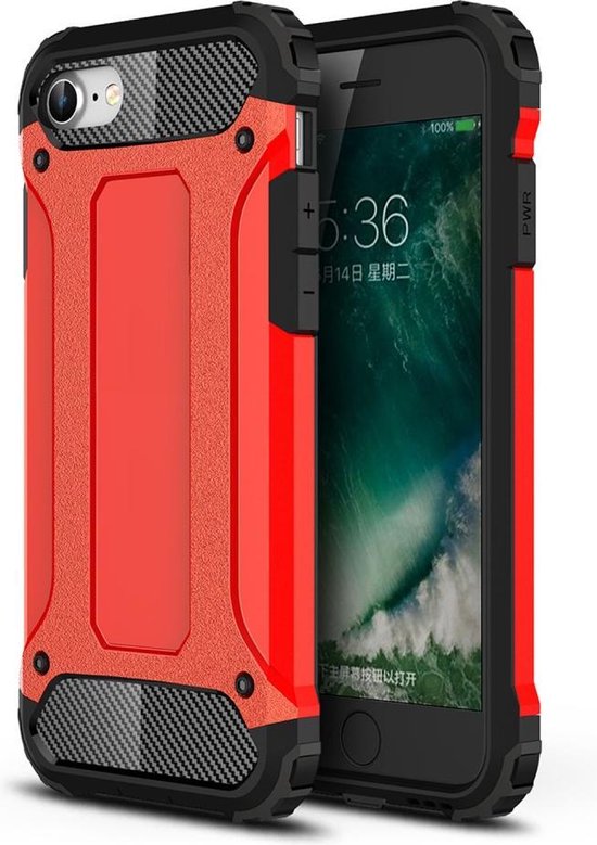 Armor Hybrid Back Cover iPhone SE (2020 / 2022) Hoesje Rood