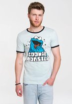 Sesamstraat Koekiemonster shirt heren slim fit blauw - Medium