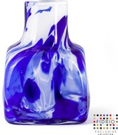 Design vaas Cube - Fidrio DELFTS BLUE - glas, mondgeblazen - diameter 14 cm hoogte 14 cm