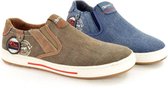 Luchtige instappers van canvas blauw maat 45