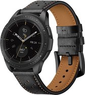 Universeel 20MM Horloge Bandje / Smartwatch Bandje Echt Leer met Gesp Sluiting Zwart