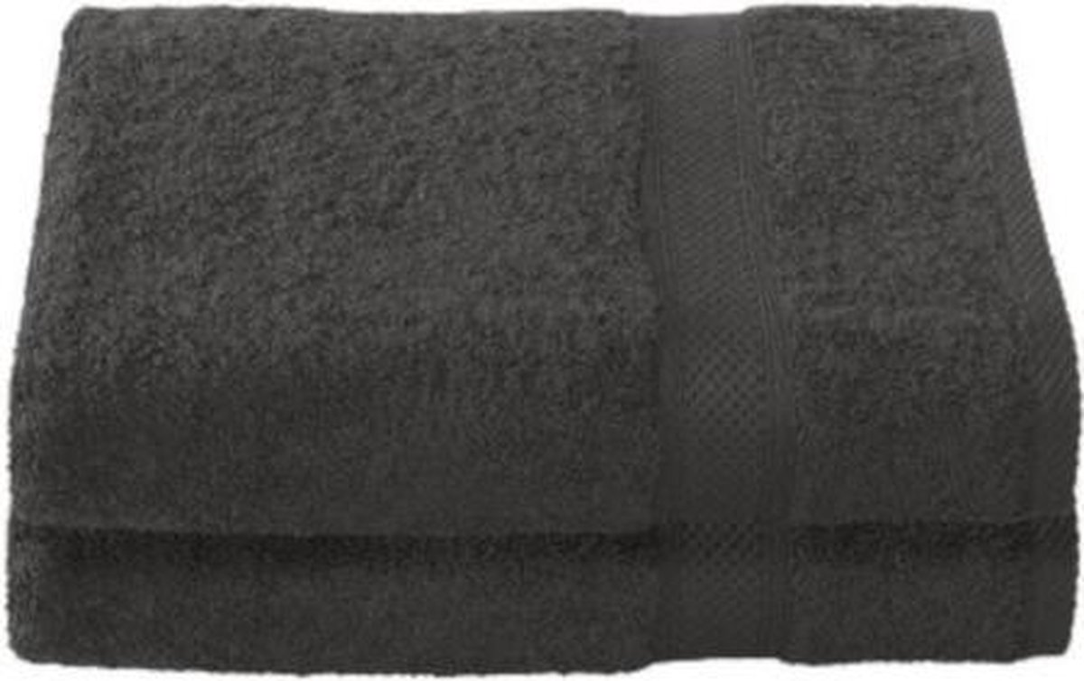 De Witte Lietaer Badhanddoek Stephanie 70 X 140 Cm Zwart 2 Stuks