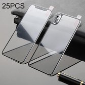 25 stuks titaniumlegering rand volledige dekking voor + achterkant gehard glas screenprotector voor iPhone XR (zwart)