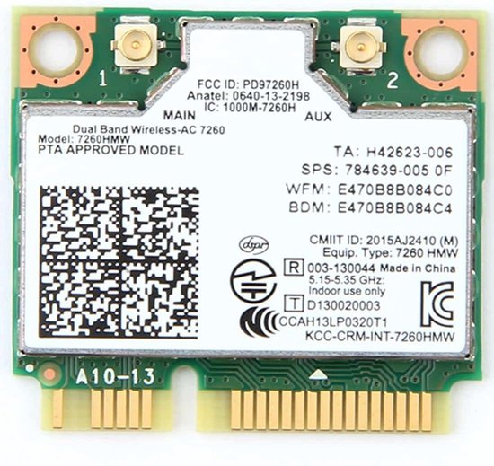 Dual Band Draadloze Wifi-kaart voor Intel 7260HMW Mini PCI-E 2.4G / 5Ghz  WLAN... | bol.com