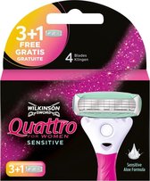 Wilkinson Woman Scheermesjes Quattro Sensitive 4 stuks