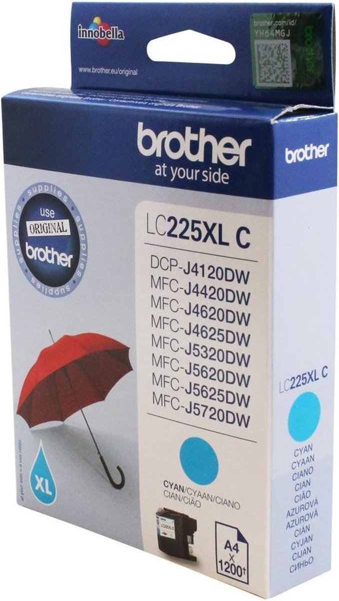 Brother LC-225XLC - Inktcartridge / Cyaan / Hoge Capaciteit