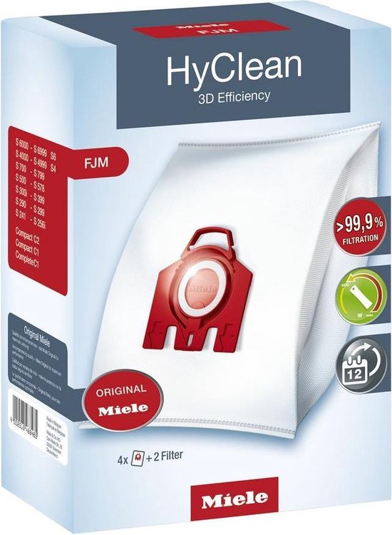 HyClean 3D Efficiency FJM - Stofzuigerzakken - 4 stuks