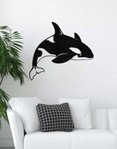 Orka Hout 86 x 78 cm Black - Wanddecoratie