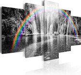 Schilderijen Op Canvas - Schilderij - Rainbow on grays 100x50 - Artgeist Schilderij