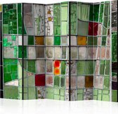 Kamerscherm - Scheidingswand - Vouwscherm - Emerald Stained Glass II [Room Dividers] 225x172 - Artgeist Vouwscherm