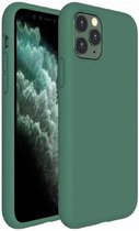 Silicone case geschikt voor Apple iPhone 11 Pro - groen  met Privacy Glas