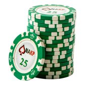 ONK Poker Chips 25 groen (25 stuks) - pokerchips - pokerfiches - poker fiches - clay chips - pokerspel - pokerset - poker set