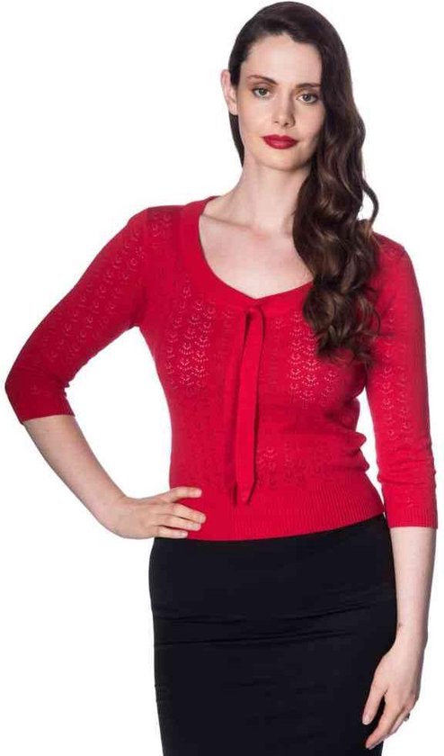 Dancing Days - 50S POINTELLE Longsleeve top - XL - Rood