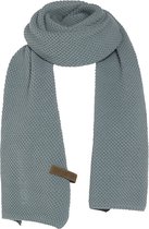 Knit Factory Jazz Gebreide Sjaal Dames & Heren - Groene Wintersjaal - Langwerpige sjaal - Wollen sjaal - Heren sjaal - Dames sjaal - Stone Green - 200x30 cm