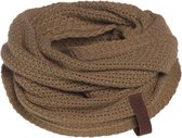 Knit Factory Coco Gebreide Colsjaal - Ronde Sjaal - Nekwarmer - Wollen Sjaal - Bruine Colsjaal - Dames sjaal - Heren sjaal - Unisex - New Camel - One Size