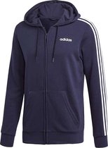 Adidas essentials 3 stripes fz hoodie in de kleur marine.