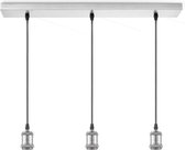 Home Sweet Home - Vintage Hanglamp Vintage - 3 lichts hanglamp gemaakt van Metaal - Geborsteld staal - 66/12/109cm - Pendellamp geschikt voor woonkamer, slaapkamer en keuken- geschikt voor E27 LED lichtbron