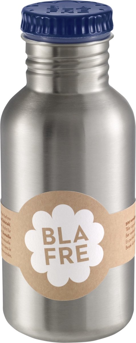 Blafre - Stalen drinkfles 500 ml - RVS drinkbeker Donkerblauw