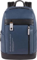 Piquadro Laptoprugzak Downtown Leer - blauw
