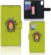 Coque Téléphone Samsung Galaxy A41 Housse en Cuir Premium Flip Case Portefeuille Etui pour Biscuit Doggy