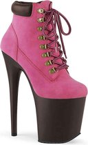 Pleaser Plateau Laarzen, Paaldans schoenen -37 Shoes- FLAMINGO-800TL-02 Paaldans schoenen Roze/Bruin