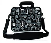 Sleevy 17,3 laptoptas wereldse symbolen