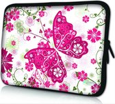 Sleevy 11.6 laptophoes roze vlinder - laptop sleeve - laptopcover - Sleevy Collectie 250+ designs