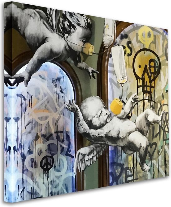 BANKSY Walled Off Hotel Bébé Angels sur Oxigen Impression sur toile