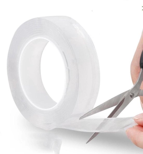 vertrouwen Hoogland Verwacht het Dubbelzijdig Tape – 3 Meter – Nano tape – Herbruikbaar – Transparant –  Ultra Dun (1mm) | bol.com