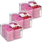 36x Geurtheelichtjes cranberry/roze 4 branduren - Geurkaarsen cranberrygeur/veenbessengeur - Waxinelichtjes