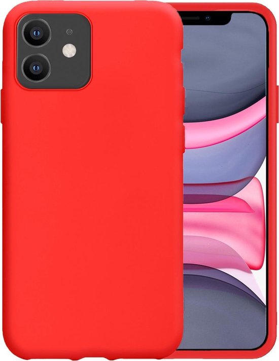 iPhone 11 Hoesje Siliconen Case Hoes Back Cover - Rood | bol