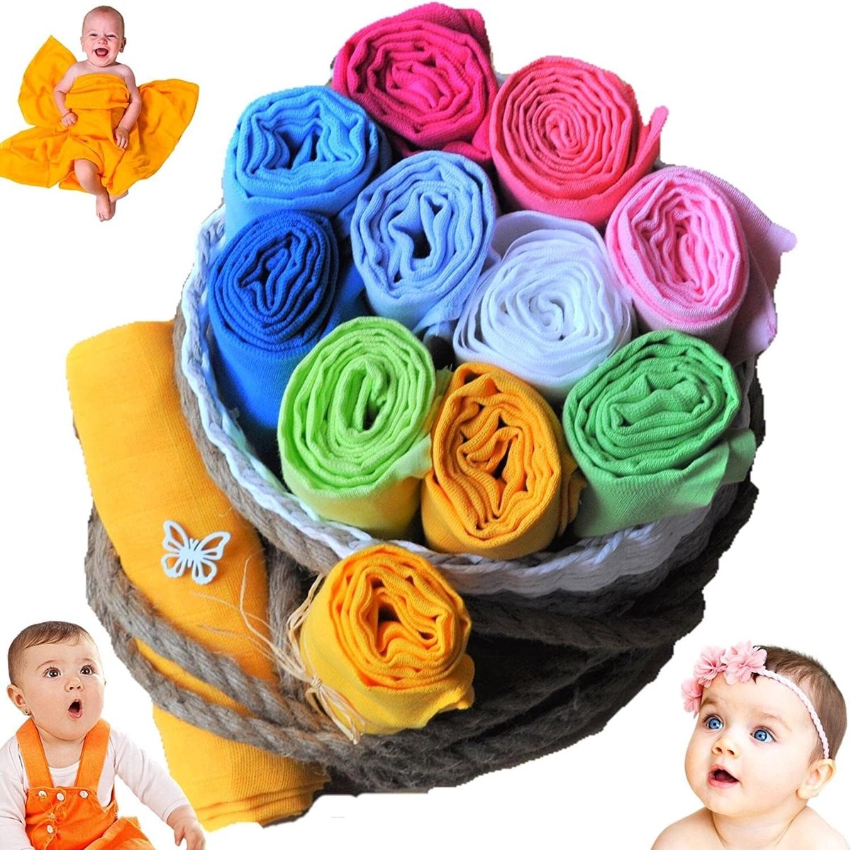 Goedkoopste Inovra ® Super Zachte en Muslin Doeken voor Baby's - Set van 10, 80 x 80 cm, Dubbel Geweven Katoen