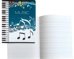 A5 muziekschrift met notenbalken - 4x - muziekles/muzieknoten - 36 bladzijden