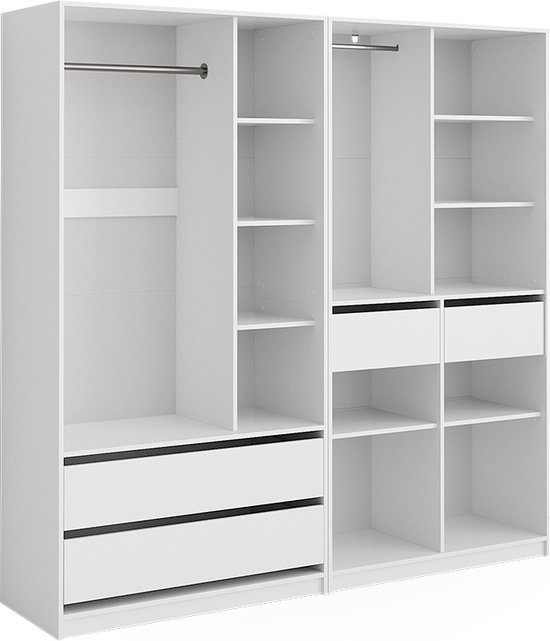 Vicco Elmo Garderobekast – 100 x 200 cm Set van 2 Wit