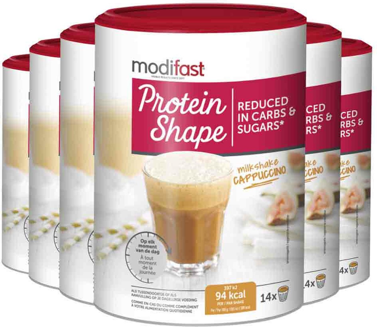 Goedkoopste 6x Modifast Protein Shape Milkshake Cappuccino 420 gr